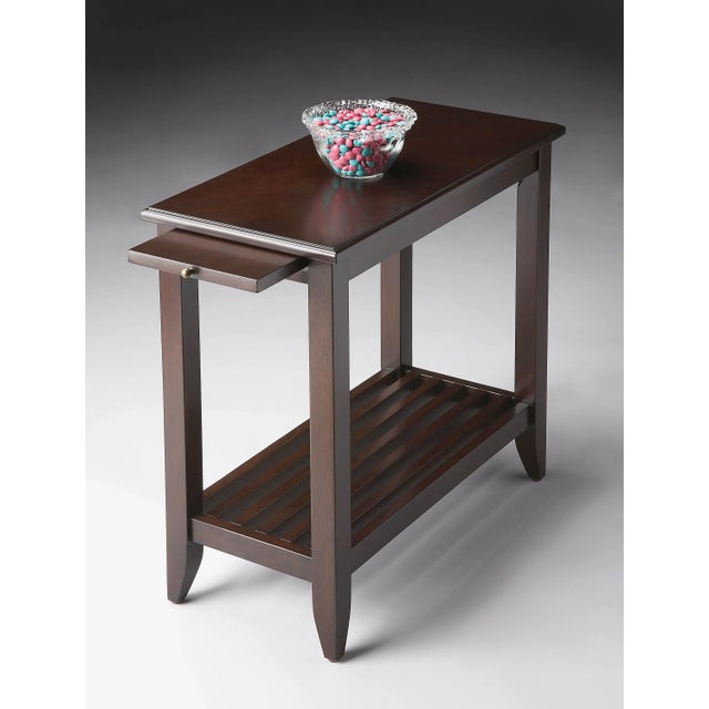Transitional Irvine Merlot Side Table, Dark Brown For Sale - Image 3 of 4