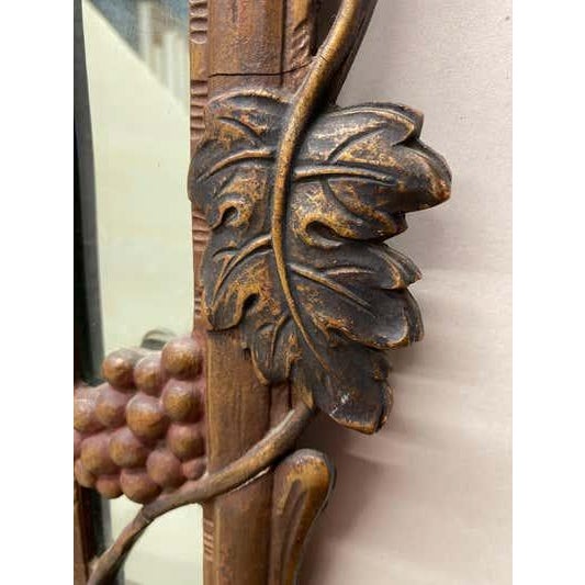 Brown Gesso and wood mirror with grape leaves and cornucopia For Sale - Image 8 of 8
