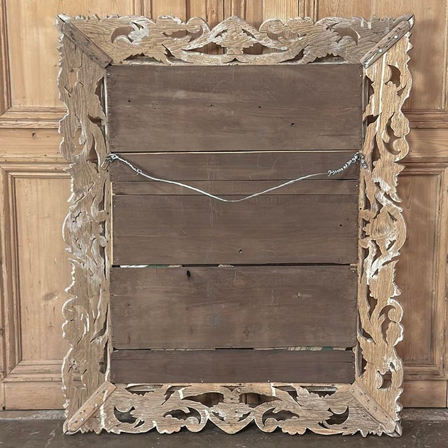 Antique French Renaissance Hand-Carved Ceruse Oak Mirror For Sale - Image 18 of 18