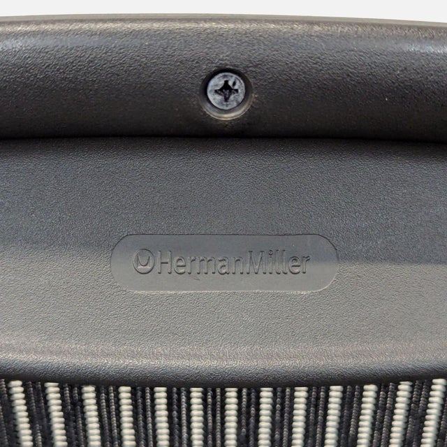 Metal Herman Miller Aeron Size B Ergonomic Office Chair - Adjustable, Black Mesh For Sale - Image 7 of 8