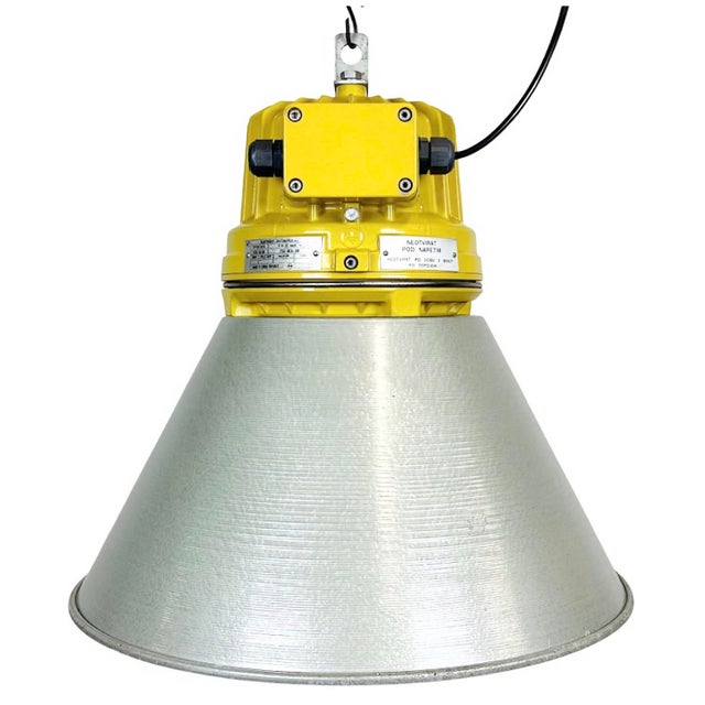 Industrial Yellow Explosion Proof Lamp with Aluminium Shade from Elektrosvit, 1990s For Sale - Image 16 of 16