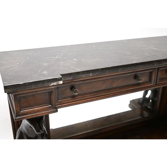 Metal Antique Victorian Marble Top Console Table, 1960s For Sale - Image 7 of 15