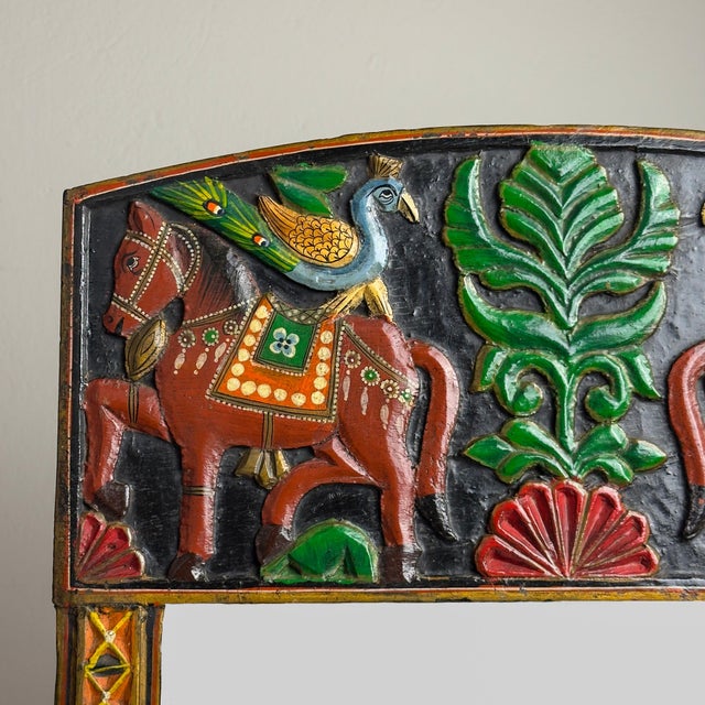 Vintage Wooden Wall Mirror, India, 1970s For Sale - Image 14 of 18