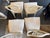19th Century 19th Century Antique Mahogany Hepplewhite Style Shieldback Chairs Painted French Linen White For Sale - Image 5 of 10