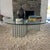 Art Deco Post-Modern Glass Coffee Table Serpentine Picket Base of Frosted Lucite and Chrome Rods For Sale - Image 3 of 6