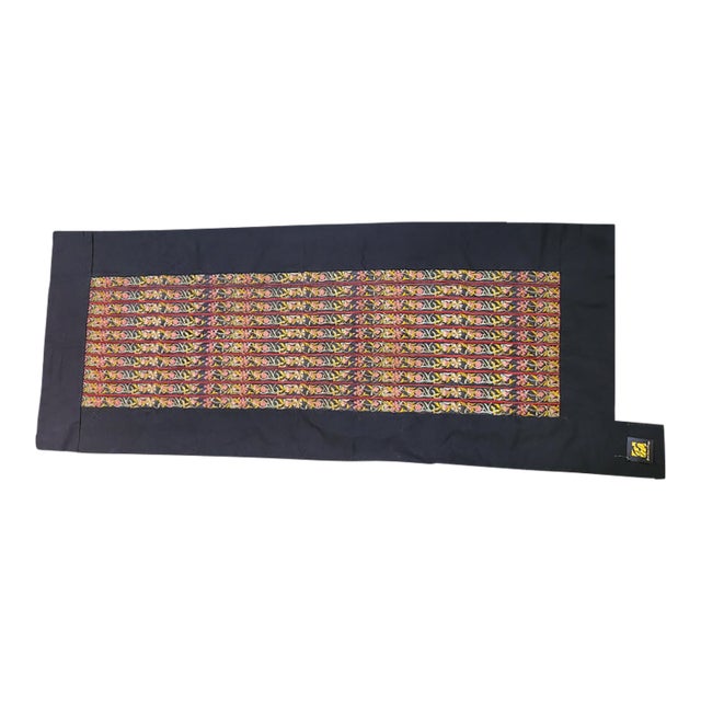 Vintage Tibetan Hand Embroidered Silk Textile For Sale