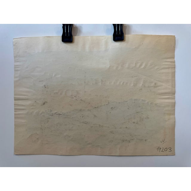 Paper Henry Emil Salloch Original Watercolor on Paper Rolling Hillside Landscape, 1936. For Sale - Image 7 of 8