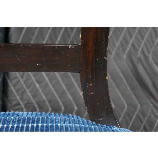 Baker Furniture Biedermeier Directoire Style Mahogany & Blue Velvet Side Chair For Sale - Image 6 of 18