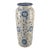 Vintage Pottery Blue & White Hand Painted Floral 17.5'' Tall Floor Table Vase For Sale