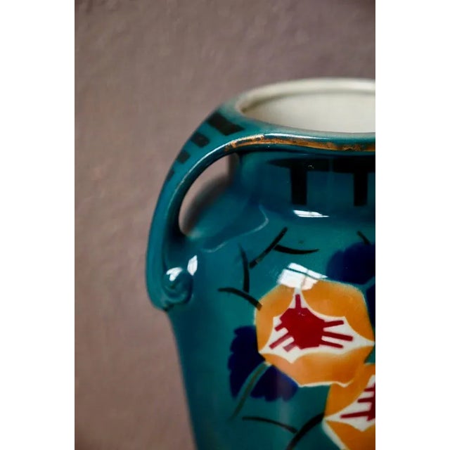 Large Vintage Vase by Keller & Guérin Lunéville, 1920s For Sale - Image 10 of 13