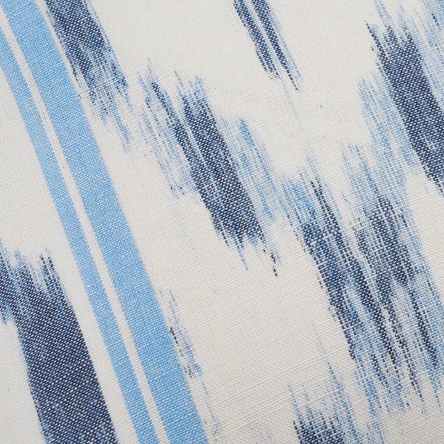 Contemporary Contemporary Schumacher Santa Monica Ikat Lumbar Pillow in Indigo For Sale - Image 3 of 6