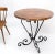 Hammered Coper Top Wrought Iron Base Round Dining Dinette Cafe Table For Sale - Image 4 of 11