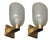 Elegant and sculptural set of six Italian glass wall sconces in the Campana form, dating to the 1980's. Each example...
