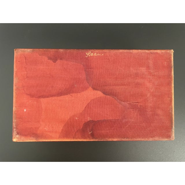 Early 20th Century Antique Italian Leather Trinket Box With Handpainted Pheasants Tile Top For Sale - Image 5 of 13