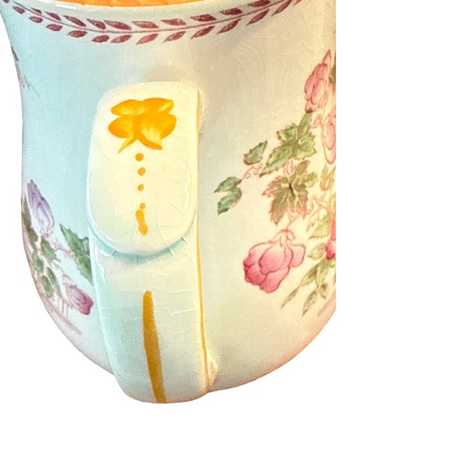 Vintage Adams Calyx Ware Metz English Ironstone Floral Coffee Pot For Sale - Image 10 of 12