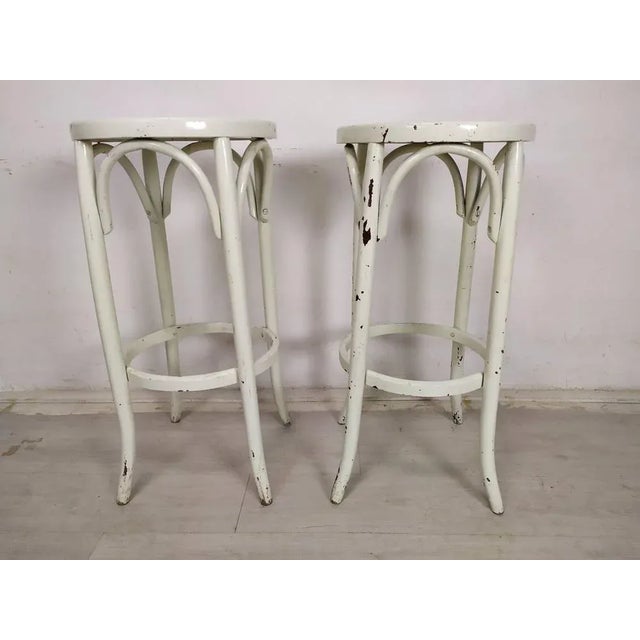 Set of Wooden Bistro Stools, 1930s, in Good conditions. Designed 1920 to 1949