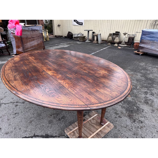 English 84" English Oval Dining Table For Sale - Image 3 of 12