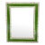 Vintage Palm Beach Regency Faux Bamboo Wall Mirror - Green and White With Gold Accents - Newly Painted For Sale