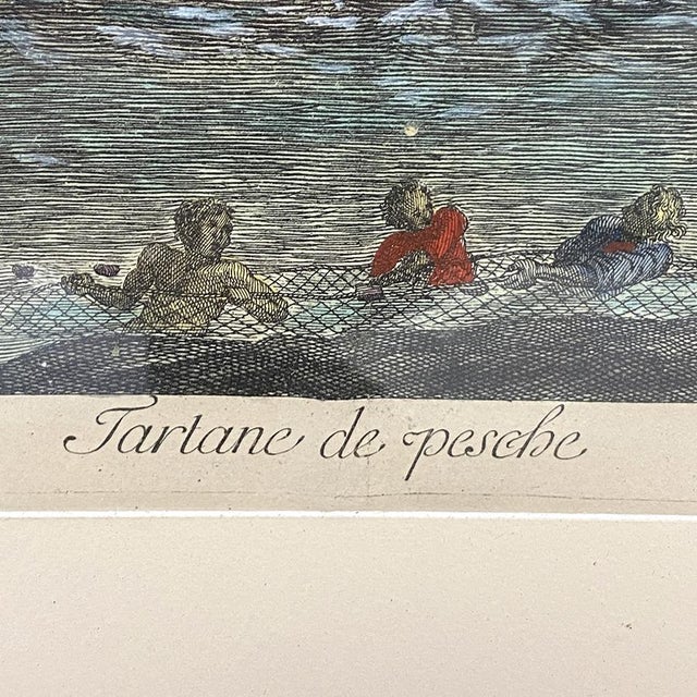 Mortier Jaillot, Boat, Fishing Tartane, The Neptune François, 1700s, Engraving, Framed For Sale - Image 7 of 10