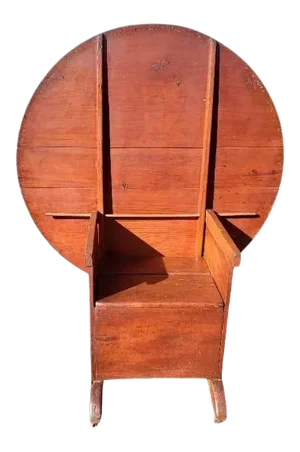 1700s Tilt Top Oak Chair Table With Storage