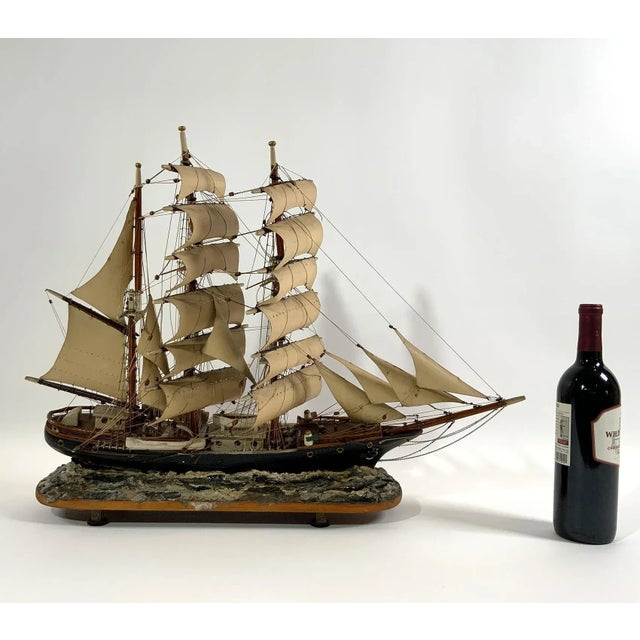 Wood Antique Model of Windjammer Louise For Sale - Image 7 of 12