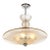 1930s Art Deco Signed Daum Frosted Rose-Hue Saucer-Form Pendant Chandelier For Sale