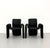 A striking pair of vintage postmodern lounge chairs upholstered in supple black suede. Defined by their bold architectural...
