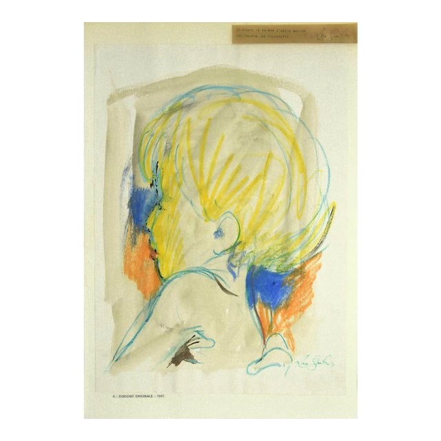 Portrait - Original Pastel Drawing by Leo Guida - 1967 1967 For Sale