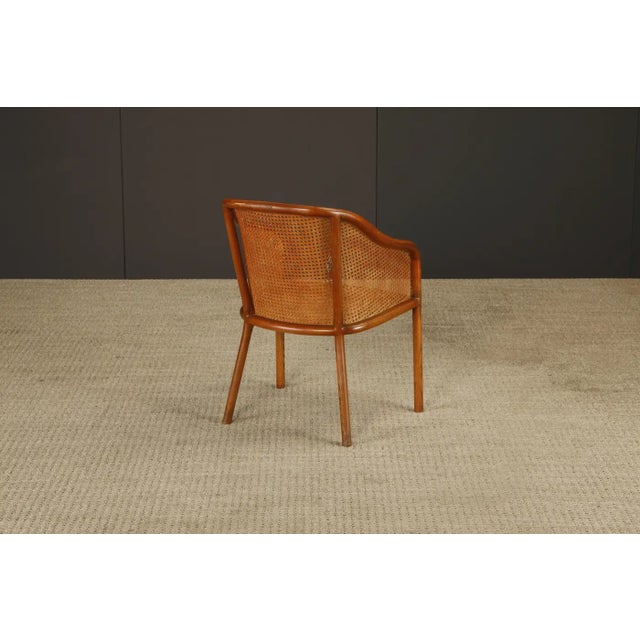Attributed to Ward Bennett Steam-Bent Oak and Cane Armchair for Brickel Associates, C. 1970s For Sale - Image 9 of 18