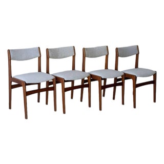Teak Dining Chairs in Style of Erik Buch Set of 4 Danish Mid Century Modern Scandinavian Vintage 1960s For Sale
