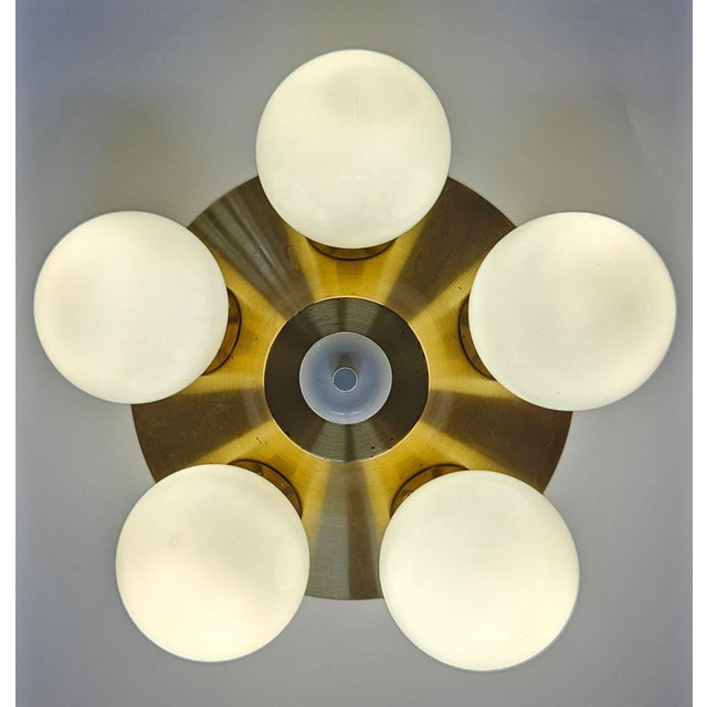 Metal Mid-Century Space Age Sputnik Flush Mount, 1970s For Sale - Image 7 of 17
