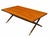 Keno Bros Rectangular Wood Table Rectangular coffee table by Keno Bros. Features a wood grain finish, brass accent legs,...