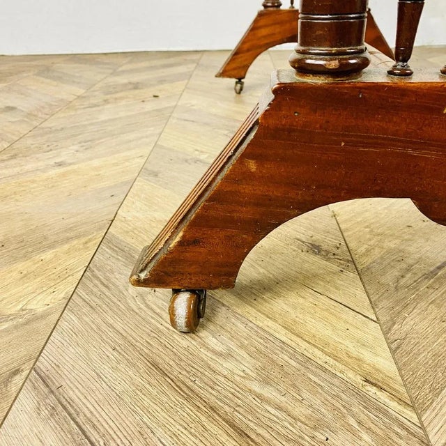 Antique English Console Table on Castors in Mahogany, 1800s For Sale - Image 11 of 12
