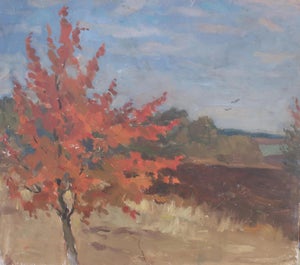 Autumn Landscape Oil Painting, Ukrainian Impressionism, 1970s 53-58