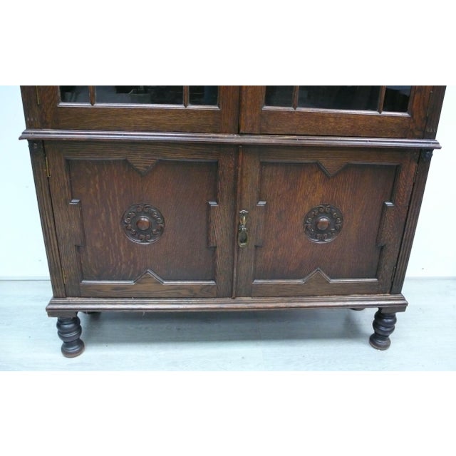 Antique Display Bookcase in Dark Nutwood, England, 1890s For Sale - Image 5 of 7