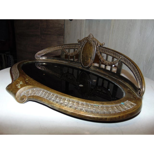 Art Nouveau brass ash pan or letter base, dimensions: width - 39.2 cm, depth 24.7 cm, height 13.5 cm.
