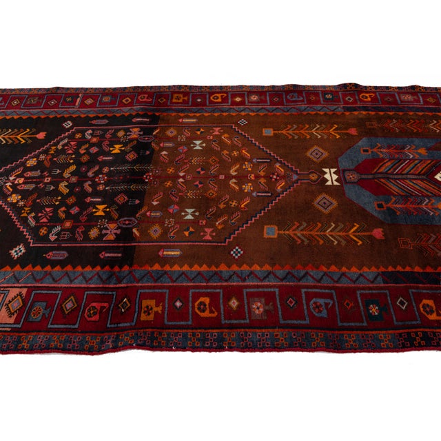 Vintage Tribal Kurdish Wool Runner Rug With Tribal Motifs & Abrash Tones For Sale - Image 4 of 9