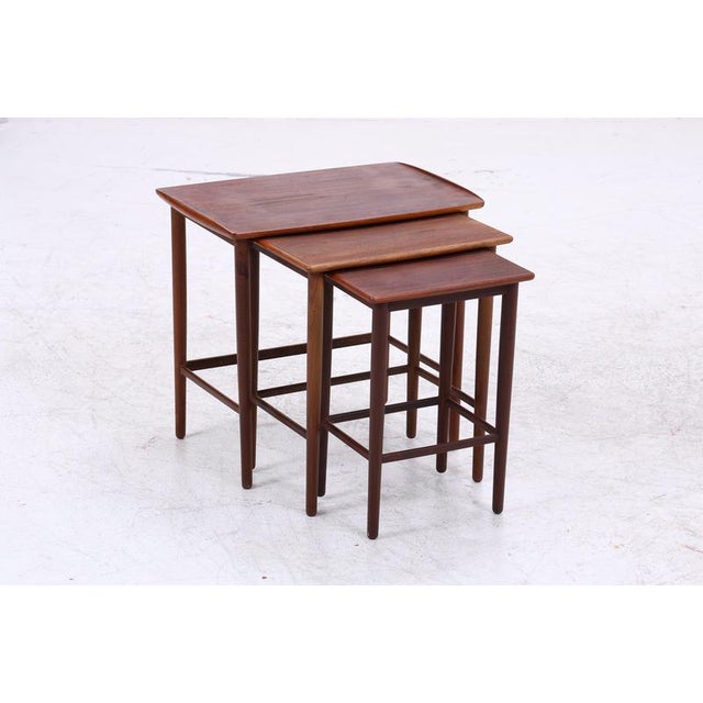 Mid-Century Danish Teak Nesting Tables, Set of 3 For Sale - Image 3 of 13