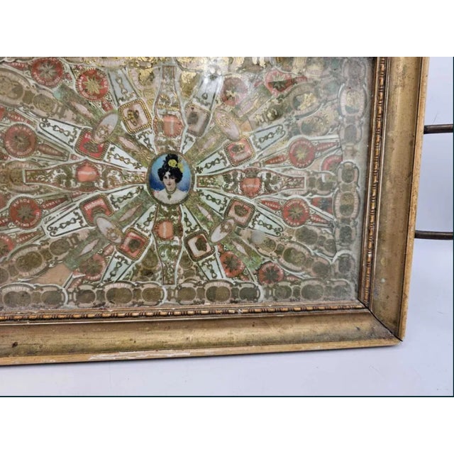 Beige Wooden Tray with Cigar Bands, 1890s For Sale - Image 8 of 9