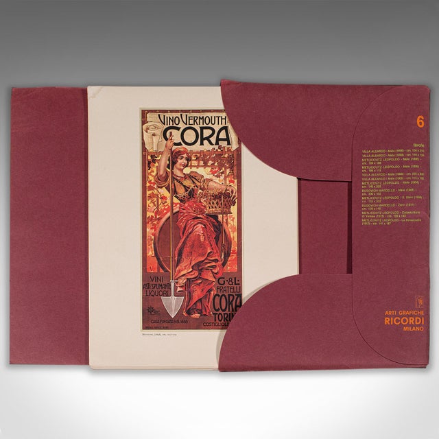 This is a vintage folio of 24 posters titled La Moda Di Fine Secolo. An Italian, art exhibition collection of retail...