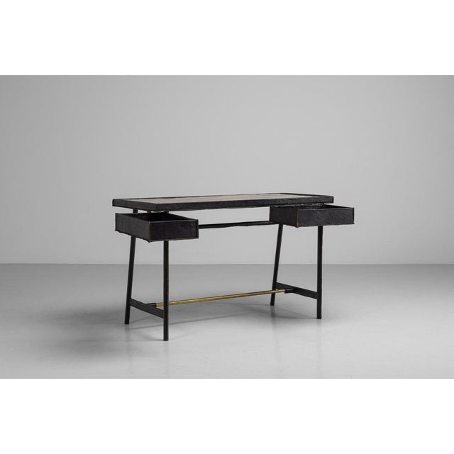 Writing Desk in Leather by Jacques Adnet, France, 1950 For Sale - Image 11 of 18