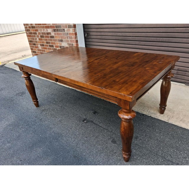 2010s Dining Table Rustic Farmhouse Style With 24" Butterfly Leaf. For Sale - Image 5 of 18