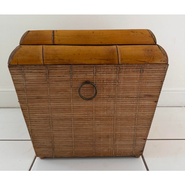 1970s Thick Bamboo and Pencil Reed Lidded Box For Sale - Image 5 of 10