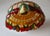 1970s Tiffany-Style Stained Glass Fruit Leaf Motif Pendant Hanging Light Fixture For Sale - Image 11 of 18