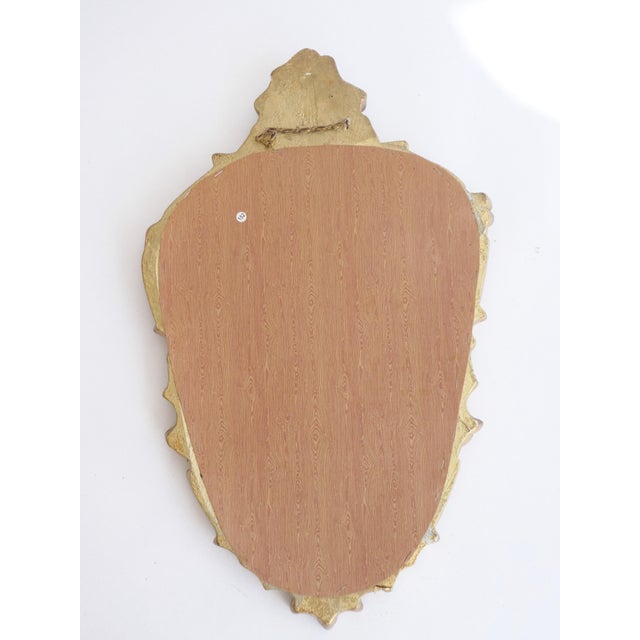 Gold Small Baroque Style Gilded Wall Mirror, 1960s For Sale - Image 8 of 9