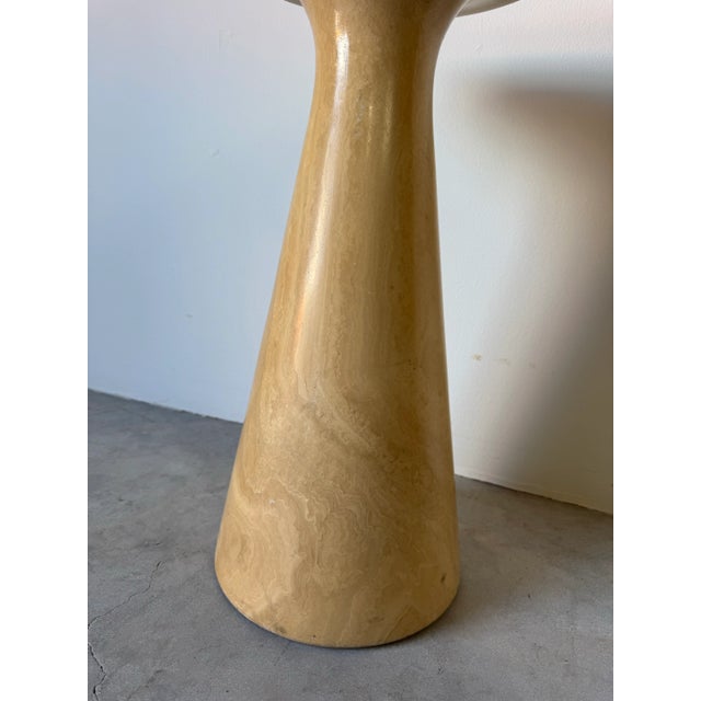 Stone Vintage Organic Modern Minimalist Italian Travertine Pedestal Side Table/ Sold For Sale - Image 7 of 12