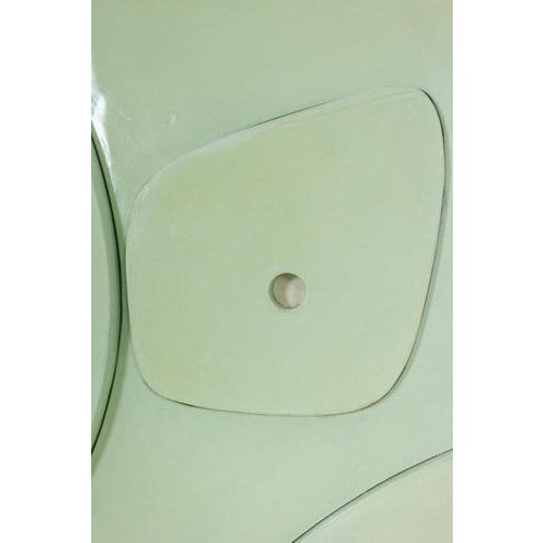 Contemporary Sculpted Panel in Celadon-Colored Lacquer For Sale - Image 3 of 7