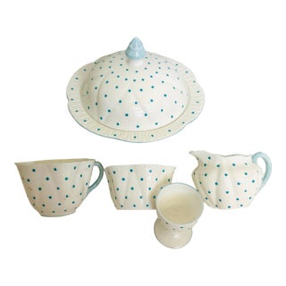 Shelly "Dainty Turquoise" Polka Dot Bone China Set For Sale