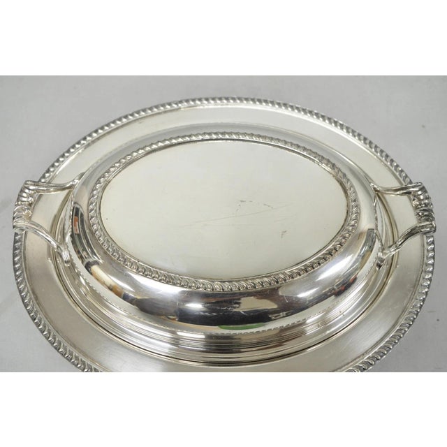 Silver Vintage Modern Silver MFG Co Silver Plated Twin Handle Vegetable Serving Dish For Sale - Image 8 of 14