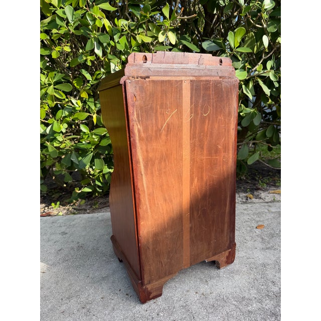 Brown Vintage Art Deco Walnut Nightstand With Ribbed Drawer Front For Sale - Image 8 of 12